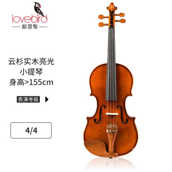 相思鸟实木小提琴亮光4/4表演考级练习自然风干西洋乐器松香随